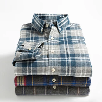

Paid New Mens Plaid Shirt 100% Cotton High Quality Men Casual Long Sleeve Male Social Shirts American Camisas Hot Rock N Roll