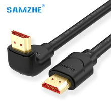 SAMZHE 90 Degree Angle HDMI 2.0 Cable HDMI to HDMI video Cabo 4K*2K 60hz 3D 1M 1.5M 2M 3M 5M for HD TV PS4 Projector Computer