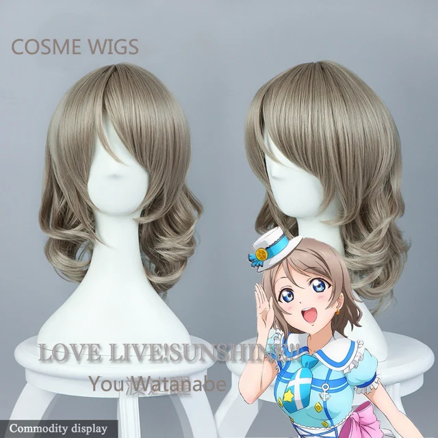 Lovelive Sunshine Watanabe You Cosplay Wigs Short Curly Linen