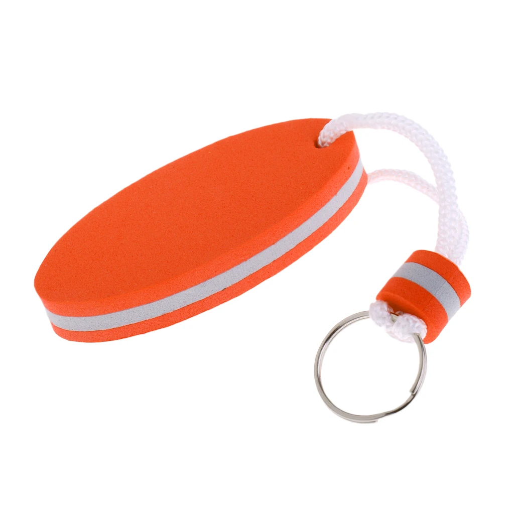 Oval Shaped EVA Foam Floating Key Ring Keychain Water Sports Accessories for Fishing Rafting Boating 5 Colors Choose