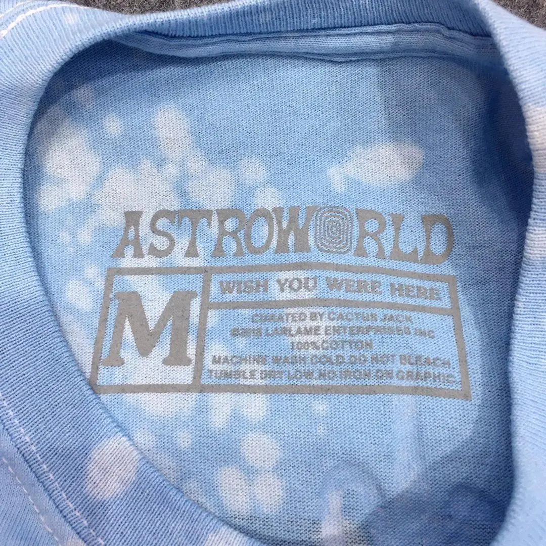 Трэвиса Скотта астромира Тур астронавта тройник галстук крашеный Astrworld футболка для мужчин и женщин уличная хип-хоп астромира футболка Топы тройники