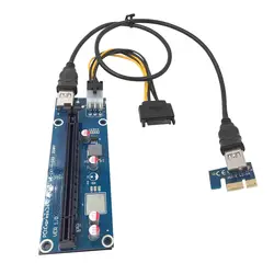 Стояк 1x к 16x Extender Райзер адаптер USB 3.0 pci-e PCI Express Удлинительный кабель sata 15pin-6pin Мощность кабель для Bitcoin