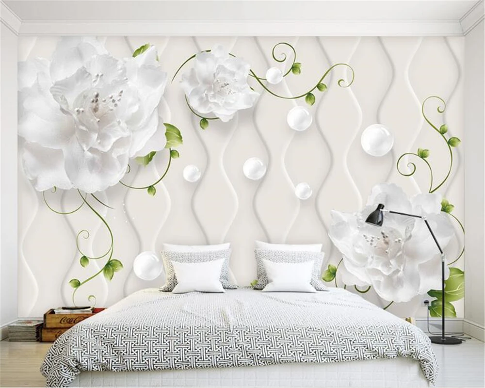 Beibehang 3d wallpaper mural modern hand painted art floral photo