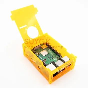 

Raspberry PI 3 Model B+plus Orange Clear Acrylic Case Box Cover Shell Enclosure for Raspberry PI 2,PI3 Model B, PI 3B