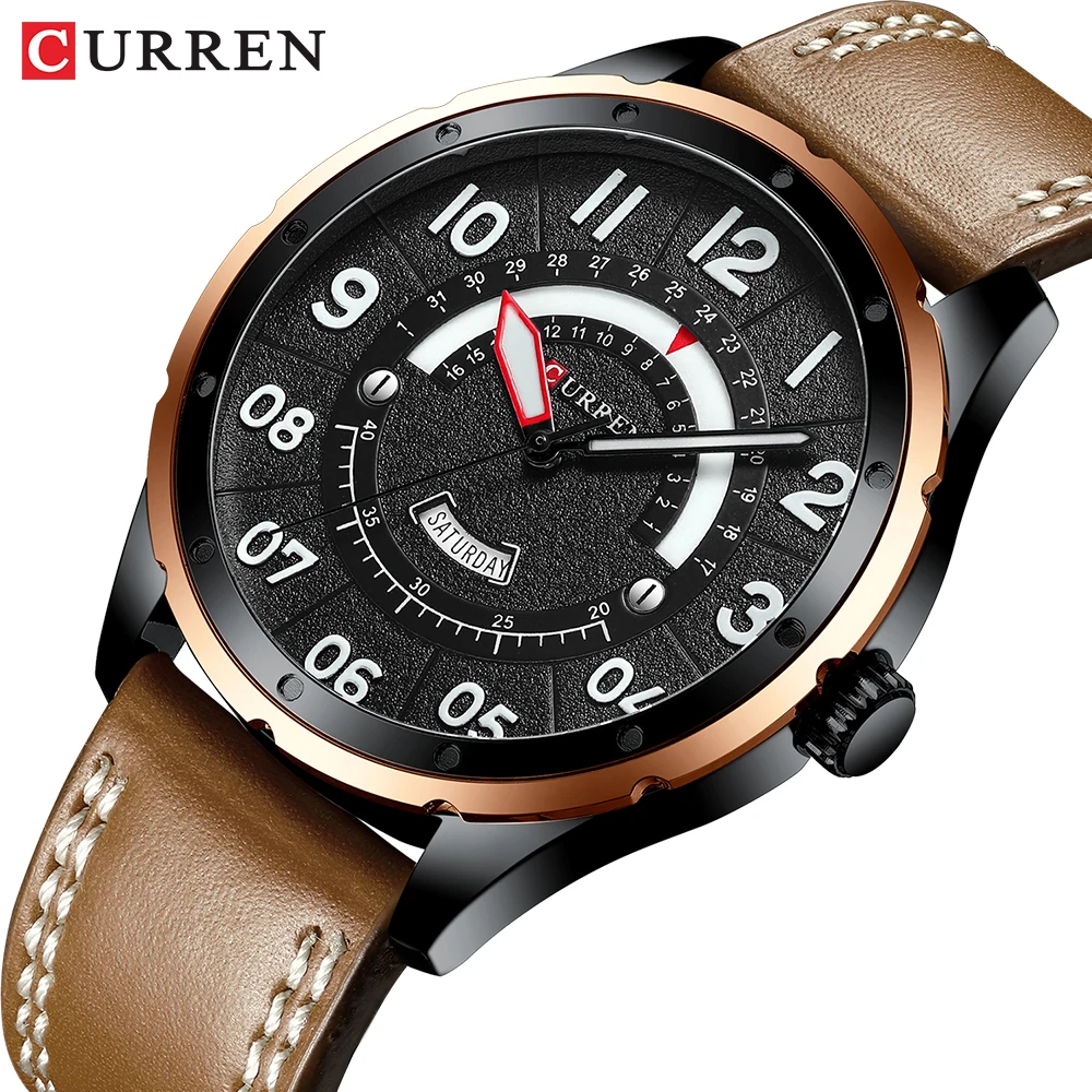 

New Design Business Men's Watch CURREN Top brand Wrist Watch Luxury Waterproof Clock Causal Leather Men Watch Relogio Masculino