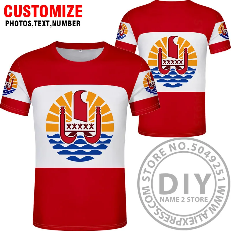 Французская Полинезия футболка diy изготовление под заказ имя номер pyf футболка Национальный флаг pf французская Страна Печать фото логотип красная одежда - Цвет: Style 15