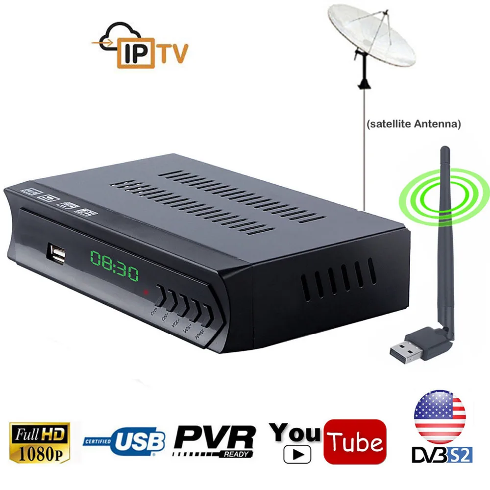 

Digital DVB-S2 Satellite TV Receiver IPTV Combo HD AC3 Audio tv Tuner RJ45 Lan m3u Wifi Youtube IKS Cline Newcam Power VU Biss
