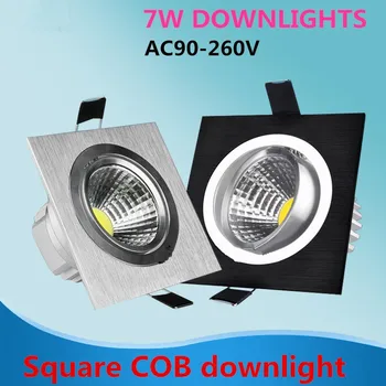 

100pcs/lots Factory outlets led spot lights AC90-260V 7W square cob led downlights converging ceiling lamp spot lights