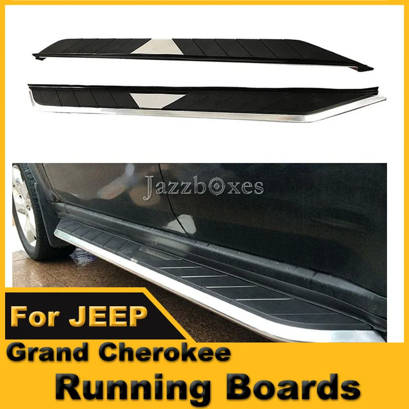 Aluminum Chrome Running Boards Nerf Bars Side Step For Jeep Grand