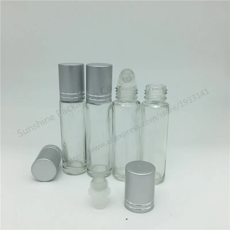 Free shipping 200 x 10ml Transparent Glass Bottle Roll On Empty Fragrance Perfume Essential Oil Clear Roll-On | Красота и здоровье