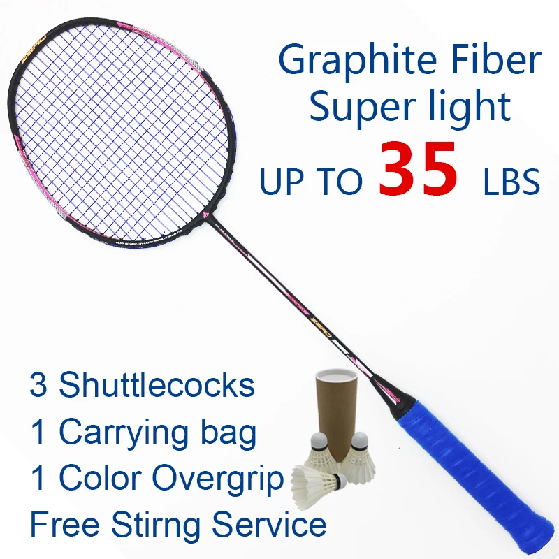 

ESPER Badminton Racket High Quality Super Light Carbon Fiber 4U High Tension 35lbs Badminton Racquets With String and Gifts