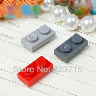 

Free Shipping!50pcs *Special Plates 1x2 w. knobs both sides* DIY enlighten block bricks,Compatible With Assembles Particles