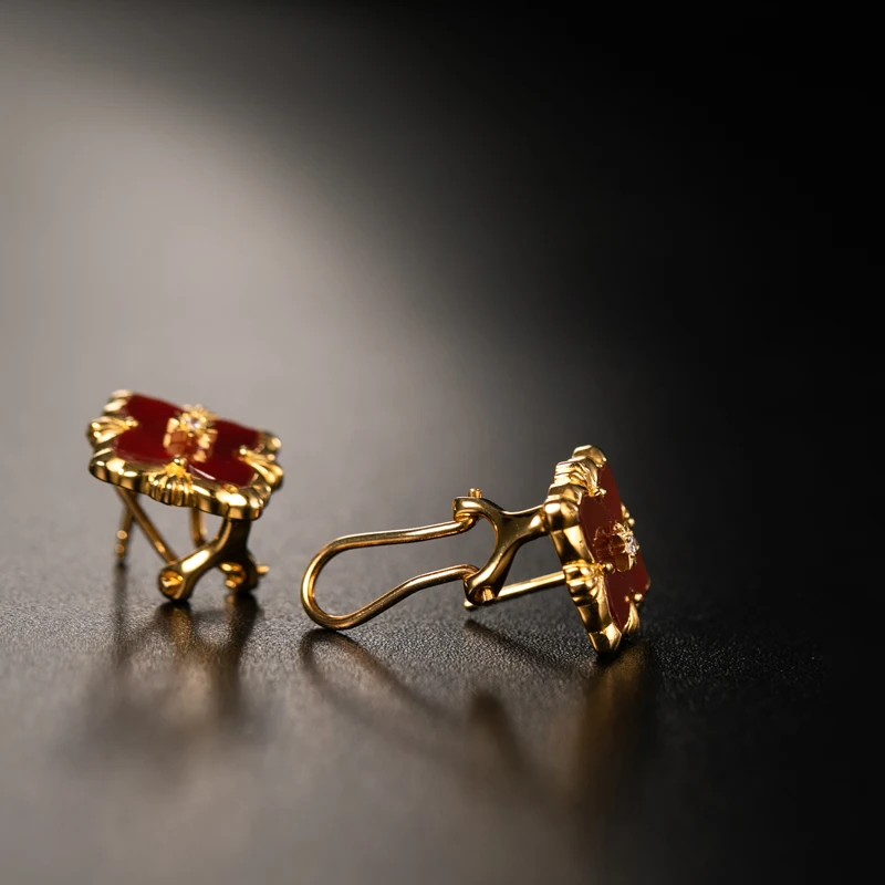  925 argent Zircon oreille goujon bijoux femmes cour européenne style vintage