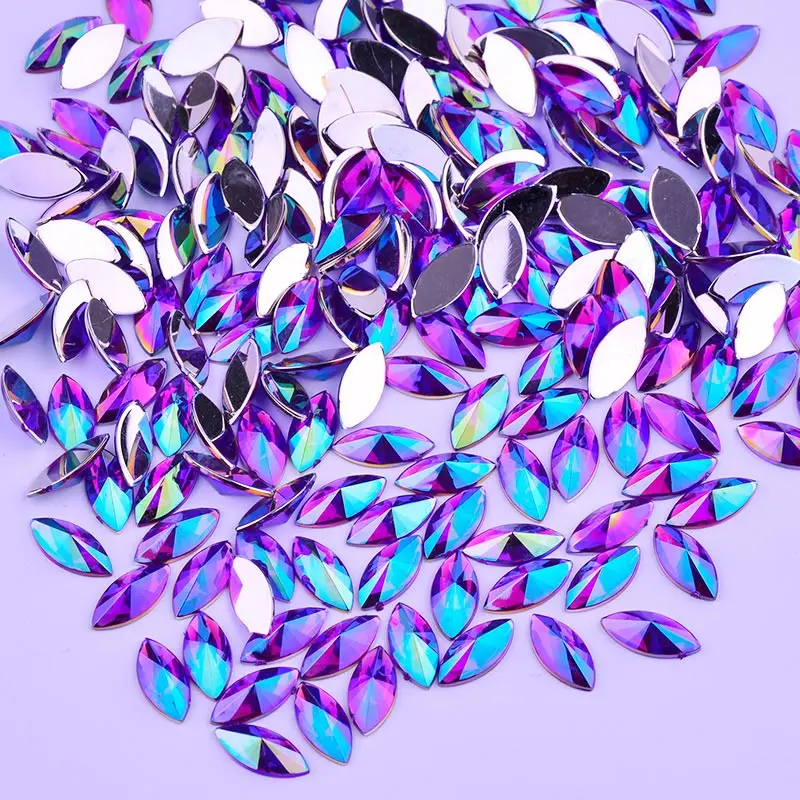 Dark Purple AB JUNAO 5*10 мм 7*15 мм смешанные цвета кристалл AB Стразы Лошадь; глаза; акрил бисер не швейные стразы клей на кристалл камни для одежды - Цвет: Dark Purple AB