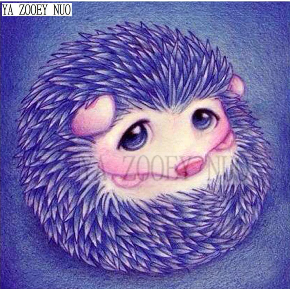

YA ZOOEY NUO 5D Diamond Embroidery Animal hedgehog DIY Daimond Painting Cross Stitch Round Rhinestones Home Decor gifts K1515