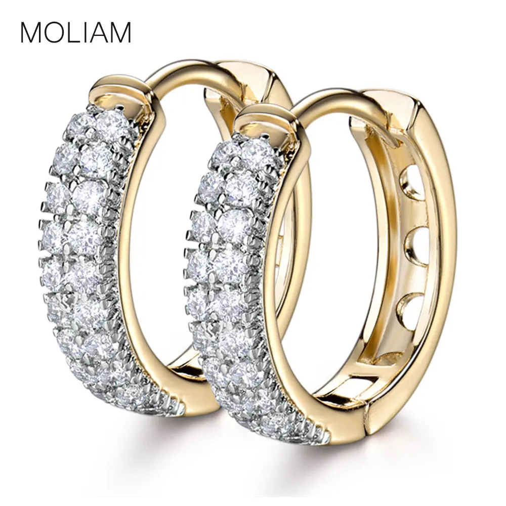 

MOLIAM New Arrival Luxurious Hoop Earring Ladies Fashion Shining Crystal Zircon Earrings for Women Wedding Accessories MLE177