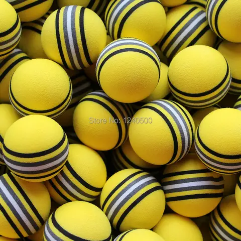 Bolas de Golfe Bola de Golfe Auxílios à Formação Bolsa Espuma Rainbow Amarelo Esponja Prática Indoor 100 Pçs – Eva