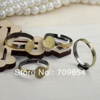 

free shipping!!! 100pcs/lot 8mm pad antique bronze ring base ---high quality