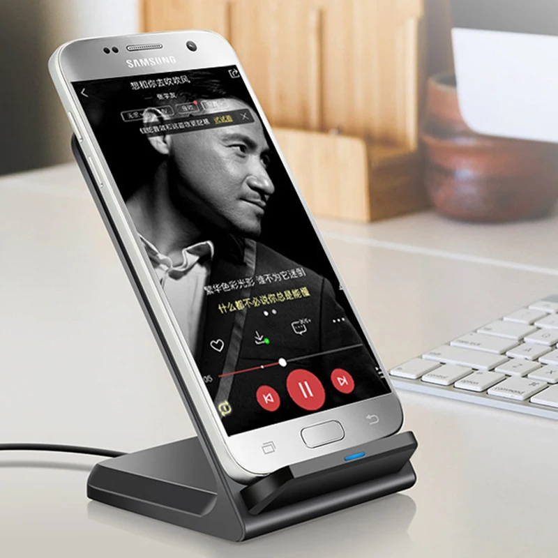 Беспроводное зарядное устройство Qi для iPhone X Xs Max XR 8 Plus samsung S8 S9, беспроводная быстрая зарядка, подставка, док-станция, 9 В/1,67 А, 10 Вт, быстрая зарядка