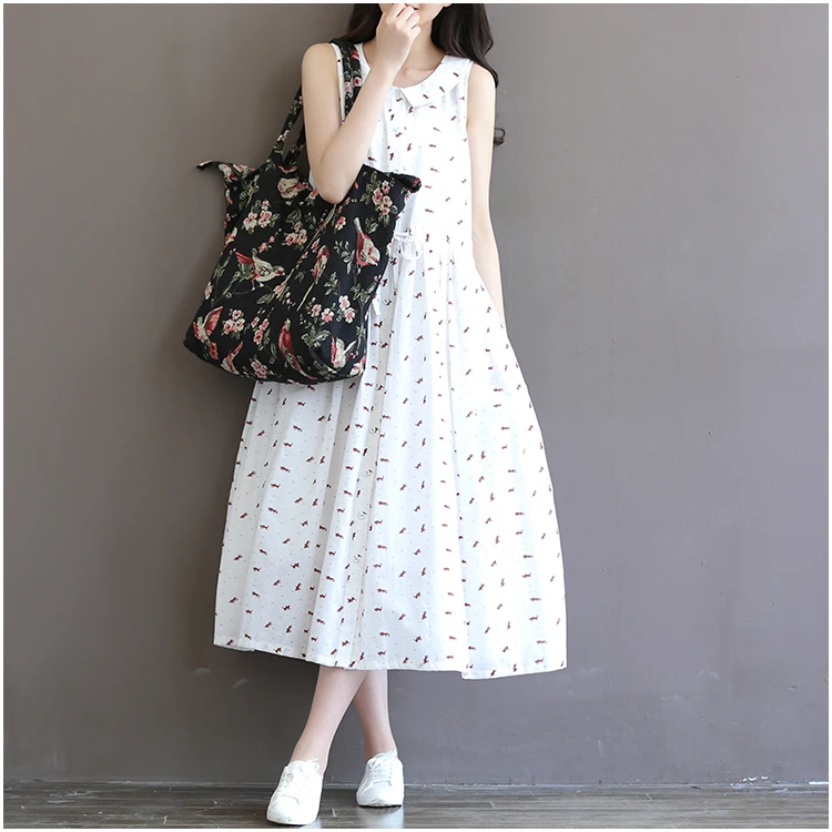 2016 Summer New Maternity Dresses Vest Dress White Casual Linen Pregnancy Clothes for Pregnant Women Pregnant