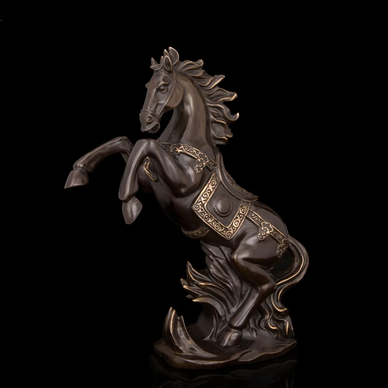 

Arts Crafts Copper Chinese zodiac gifts ancient bronze horse standing figurine statue China's Valuable antiques Chinese horse st