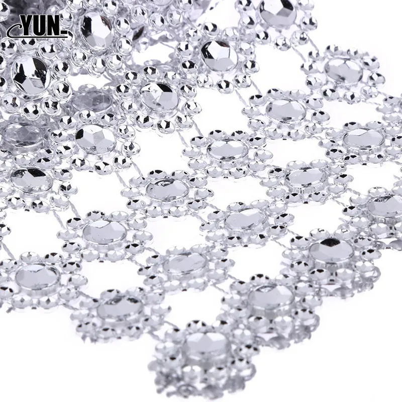 10 Yard900cm Bling Diamond Mesh Wrap Ribbon Silver Rhinestone Mesh Roll Tape Tulle Crystal Ribbon Jewelry Wedding Decoration 6D (7)