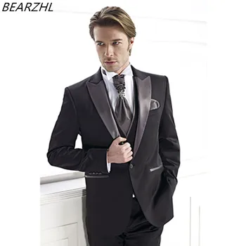 

bespoke mens suit for wedding tuxedos black groom dinner suits party dress 2020
