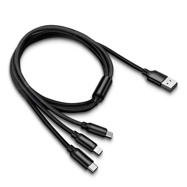 CBAOOO USB кабель 3 в 1 для мобильного телефона Micro usb type C кабель зарядного устройства для iPhone Android зарядный кабель Micro USB шнур зарядного устройства - Цвет: B
