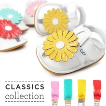 Новая дизайнерская стильная обувь для маленьких девочек кожаная резиновая обувь на плоской подошве с большими цветами для малышей 0-18 месяцев, SD14