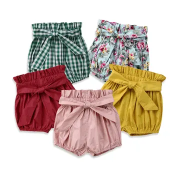 

New Arrival Candy Color Plaid Floral Baby Girls Shorts Cotton Children Shorts Kids Shorts For Girl Clothes Toddler Girl Clothing