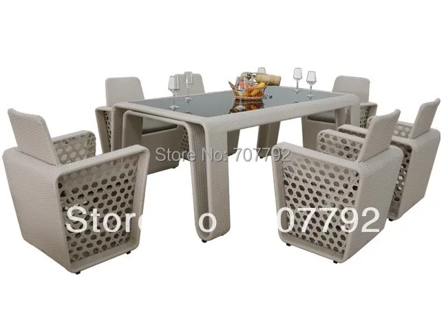 Высококачественный наружный Плетеный обеденный стол и стулья|table and chairs|outdoor