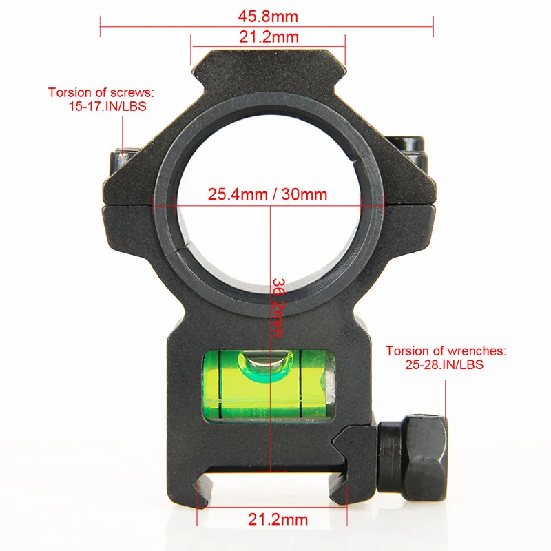 Аксессуары для тактических охотничьих прицелов PPT Крепление для винтовки 25,4 мм-30 мм кольцо с пузырьковым уровнем подходит для рельсового GZ24-0198 21,2 мм