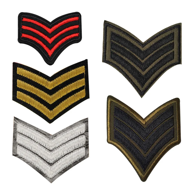 

5pc gold silver red green USA military Rank Set embroidered patches for clothing army logo iron on clothes badge motif appliques