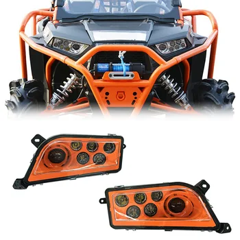 

LED Headlight Kit ATV UTV Headlamp 30W High/Low Beam H4 Headlights for 2014-2016 RZR XP 1000
