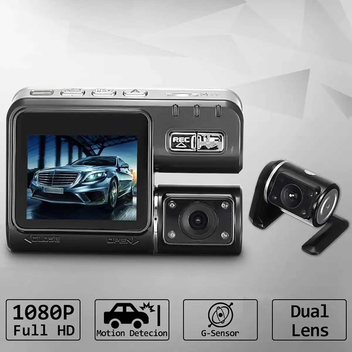 Full HD 1080 P камера для машины Автомобильная цифровая камера Dash Cam видео запись G сенсор двойной объектив камеры видеорегистраторы и камера заднего вида