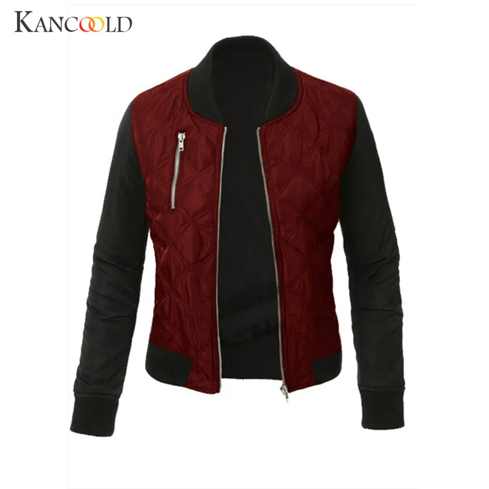 

Trendy Women Jacket Bomber Female Zippers Fashion Outwear Rhombus Patchwork Cotton Padded Coat Slim Cardigan Size XXXL Junn30