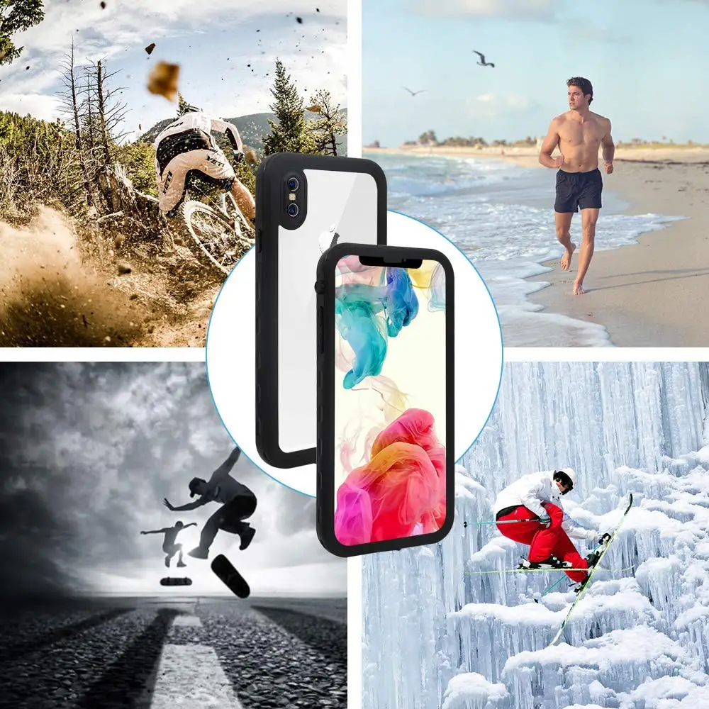 Для Apple iPhone Xs Max 6 5 дюйма X XS 8 360 полный защитный корпус IP68 Водонепроницаемый