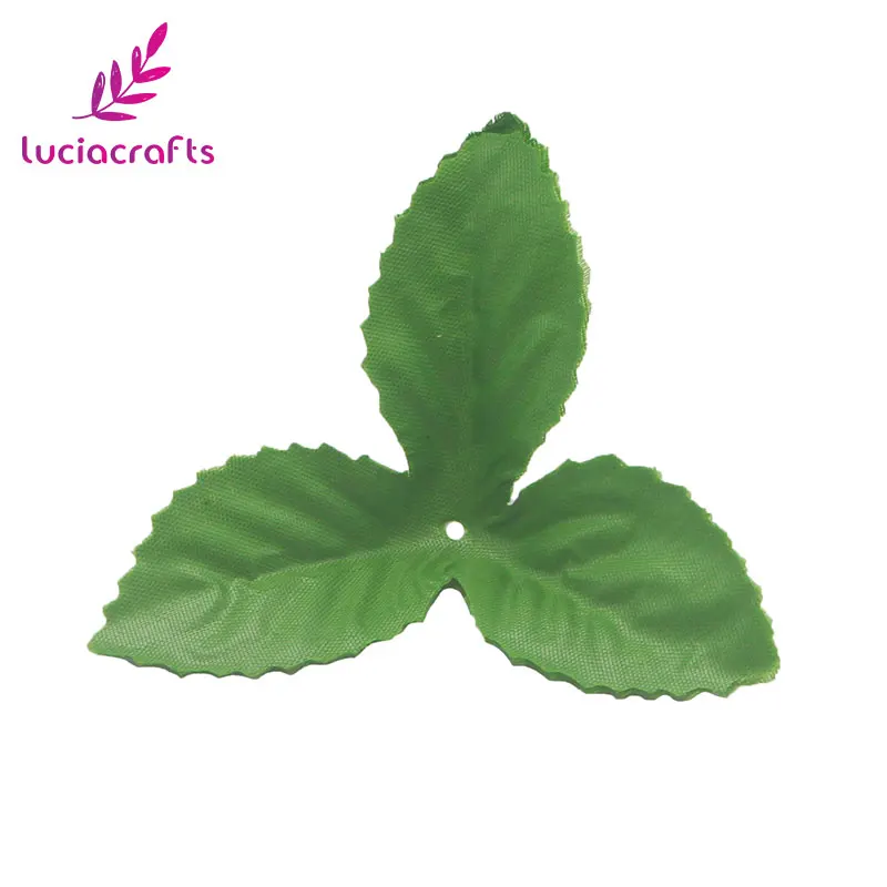 Lucia crafts 100 шт./лот 8 см светильник зеленый чулок Цветы Листья искусственный шелк цветочные ремесла DIY лист материал A0802