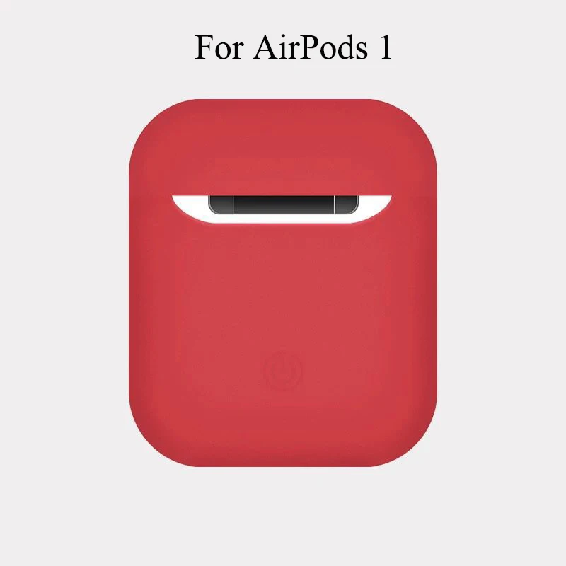 Силиконовый чехол Luquid для Airpods 1 2 Чехол Мягкий силиконовый резиновый полный защитный чехол для Airpods 1 2 чехол противоударный - Цвет: 1st Red