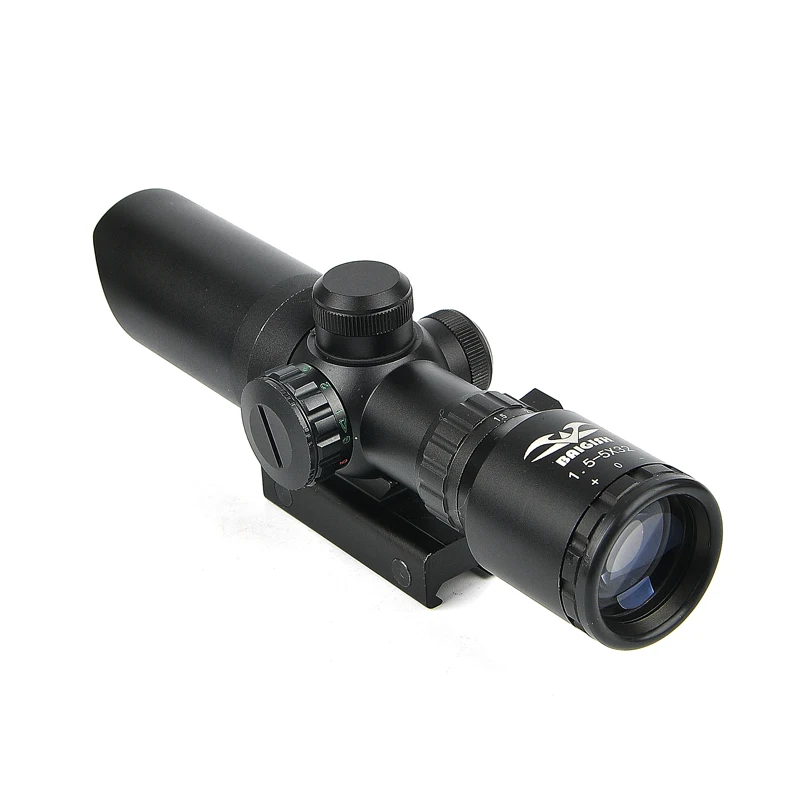 1.5-5X32 Short Dot Scope Hunting Riflescope Red Green Illuminated Optical Scope Rail 20mm Crossbows For Hunter Air Soft Sight
