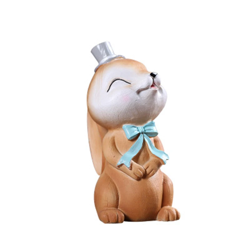 1 шт. милые фигурки кролика из смолы, милый домашний декор, декоративные фигурки кролика мокко, потрясающие украшения для дома, ремесло для девочек - Цвет: JL001