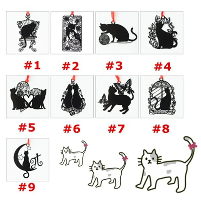 2 шт. милые черные Закладка в виде кошки держатель бумажные закладки металлические полые канцелярская Закладка Supplie