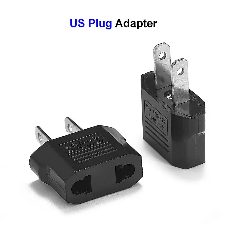 1000pcs US American Plug Adapter 2 Pin EU European Euro China To US