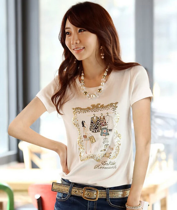 

Free Shipping Plus Size Summer Autumn Women T Shirt Tops For Women White Cotton Short Sleeve Women T-Shirt 2019