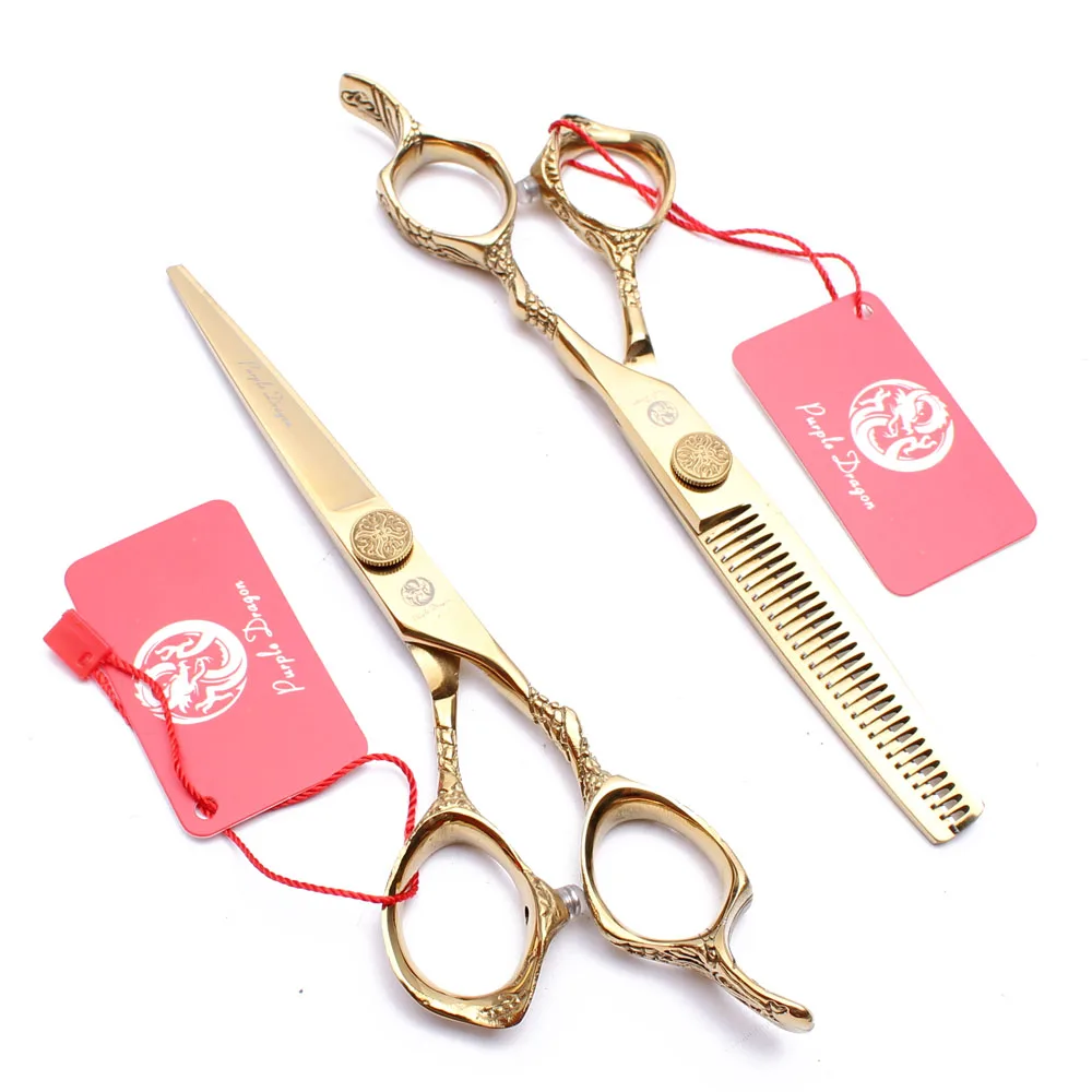 

50Pcs 5.5" 16cm Purple Dragon Titanium Hairdresser's Scissors Cutting Scissors Thinning Shears Professional Hair Scissors Z9001