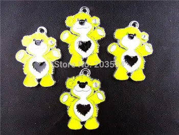

AE266 100Pcs Mix Color Alloy metal Enamel Bear Charms Pendants 33x25mm bead
