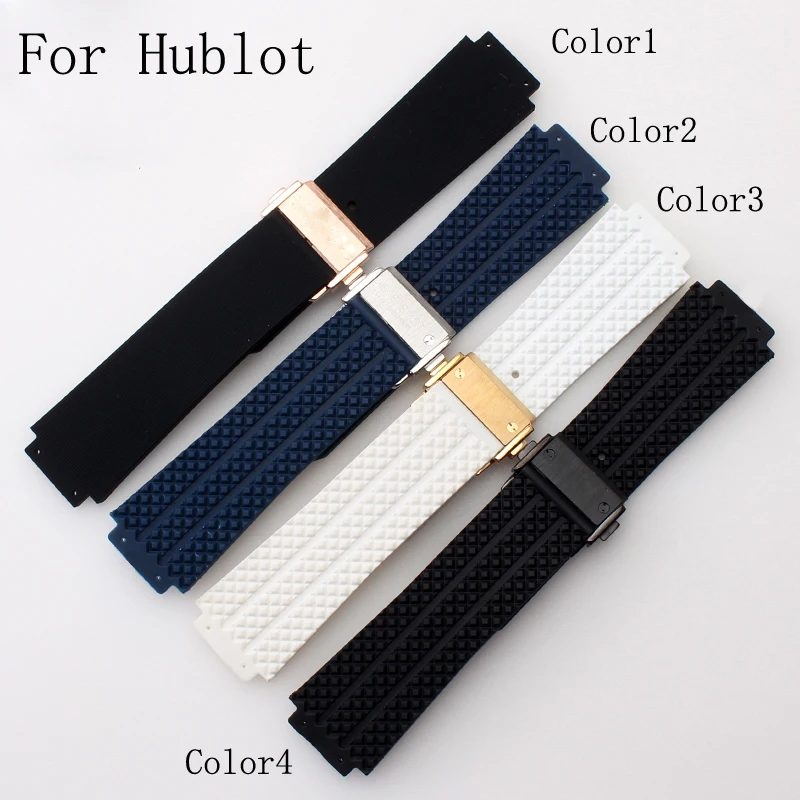 25*19mm Silicone Rubber Watch Strap Belt Watchband For HUBLO Big Beng T Watch with Logo Deployment Clasp Double Push Buckle 25*19mm Silicone Rubber Watch Strap Belt Watchband For HUBLO Big Beng T Watch with Logo Deployment Clasp Double Push Buckle