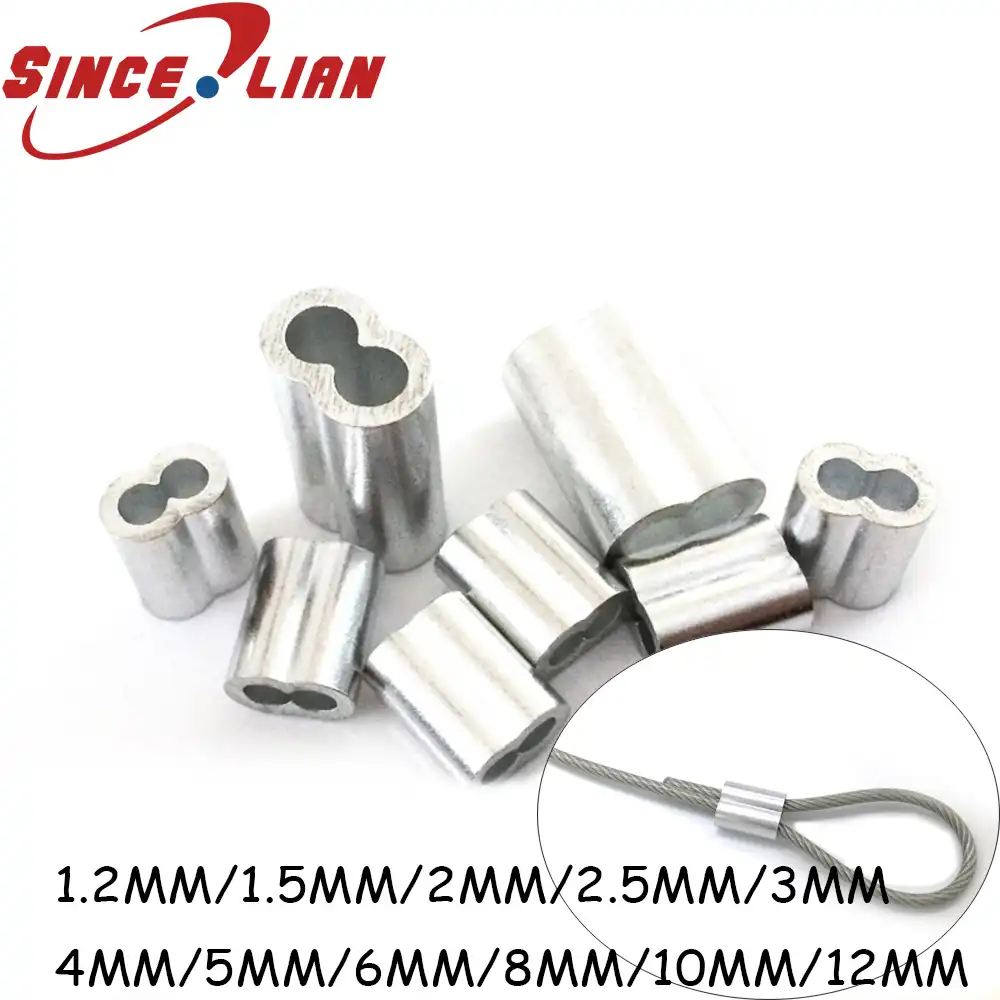 Aluminium Ferrules Steel Wire Rope Crimping Sleeve Round Double Hole