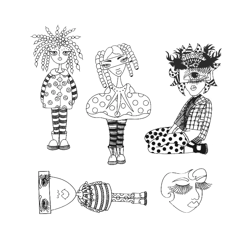 

Personality Girl Boy Rubber Clear Stamps Scrapbooking DIY Silicone Seals Photo Album Embossing Folder Paper Maker Template Craft