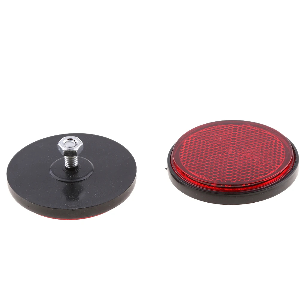 Red & Orange Round Reflectors Reflective Universal for Motorcycle Dirt Bike Car Accessories